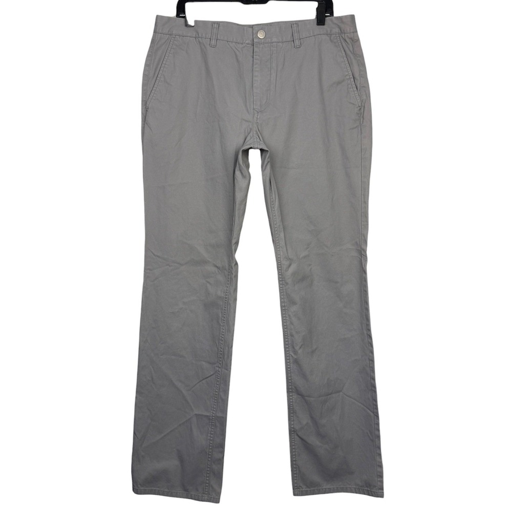 Bonobos Chino Pants Straight Leg Mens 36x34 Cotton Casual Trousers Gray 11598